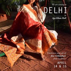 Hello Delhi! We will be showcasing our solo exhibition of fine Chikankari from Lucknow at the Aga Khan Hall (Bhagwan Das Marg) on April 14th (Friday) and 15th (Saturday) 10:30 am - 6:30 pm. Look forward to seeing you there! 
.
.
.
.
.
.
.
#delhifashion #c
